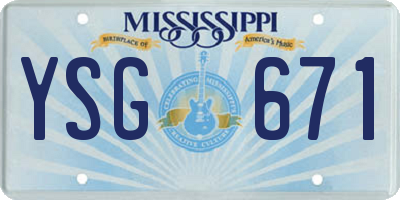 MS license plate YSG671