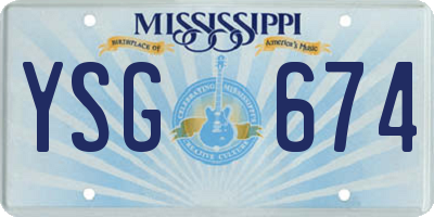 MS license plate YSG674