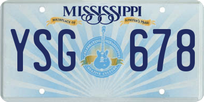 MS license plate YSG678