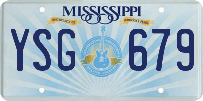 MS license plate YSG679