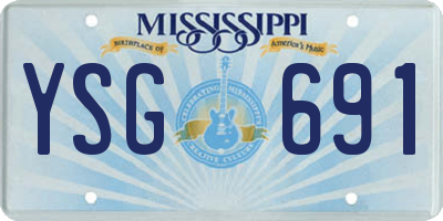 MS license plate YSG691