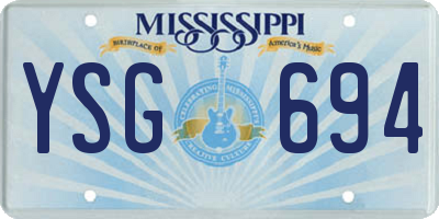 MS license plate YSG694