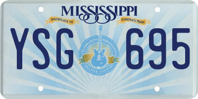 MS license plate YSG695