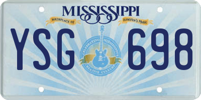 MS license plate YSG698