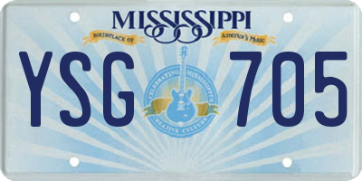 MS license plate YSG705