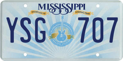 MS license plate YSG707