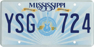 MS license plate YSG724