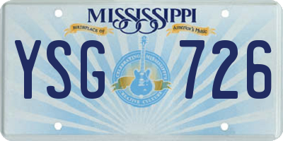 MS license plate YSG726