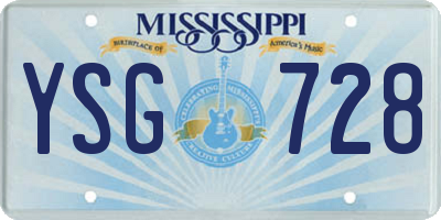 MS license plate YSG728