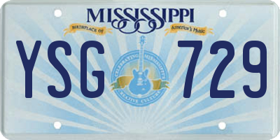 MS license plate YSG729