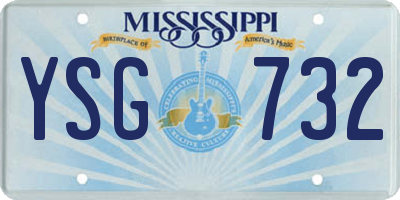 MS license plate YSG732