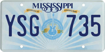 MS license plate YSG735