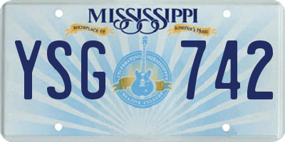 MS license plate YSG742