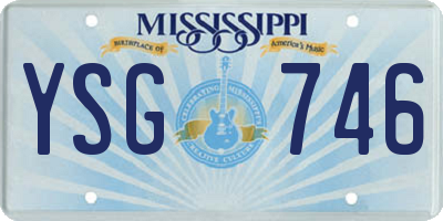 MS license plate YSG746