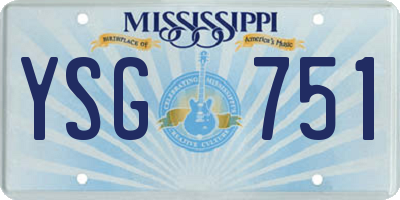 MS license plate YSG751