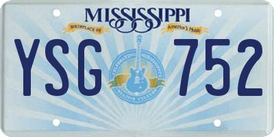 MS license plate YSG752