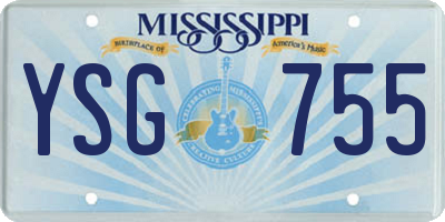 MS license plate YSG755