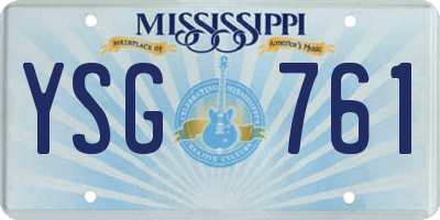 MS license plate YSG761