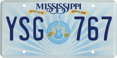 MS license plate YSG767