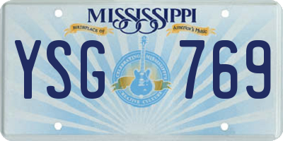 MS license plate YSG769