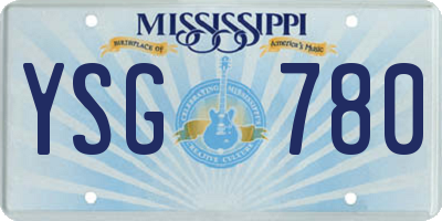 MS license plate YSG780