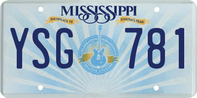 MS license plate YSG781