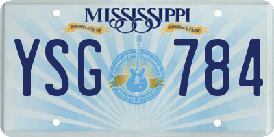 MS license plate YSG784