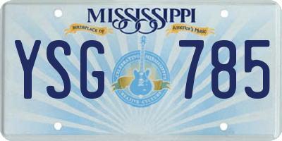 MS license plate YSG785