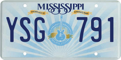 MS license plate YSG791