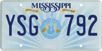 MS license plate YSG792