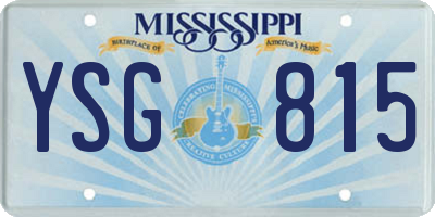 MS license plate YSG815