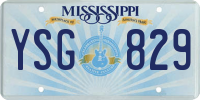 MS license plate YSG829