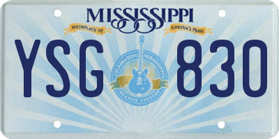MS license plate YSG830