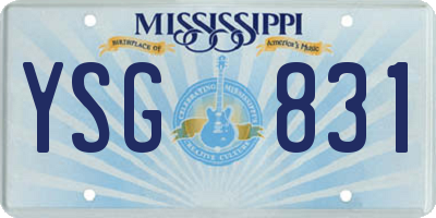 MS license plate YSG831