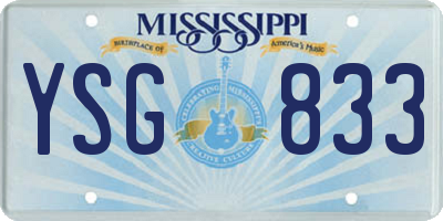 MS license plate YSG833