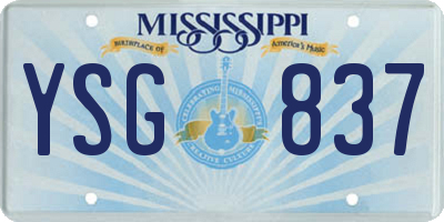 MS license plate YSG837