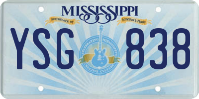 MS license plate YSG838