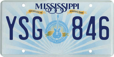 MS license plate YSG846