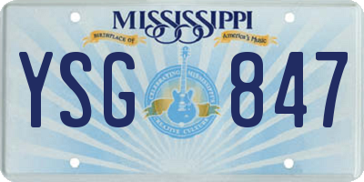 MS license plate YSG847