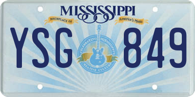 MS license plate YSG849