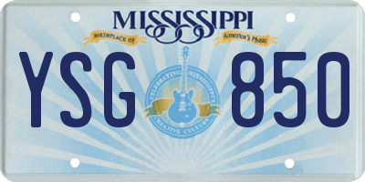 MS license plate YSG850