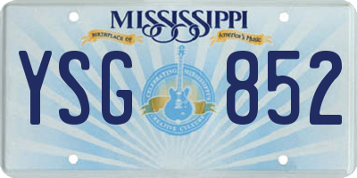 MS license plate YSG852