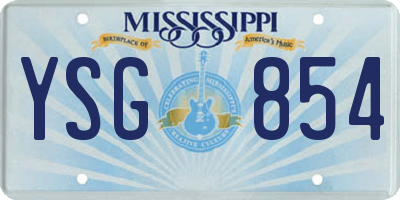 MS license plate YSG854