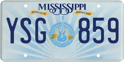 MS license plate YSG859