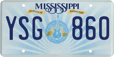 MS license plate YSG860