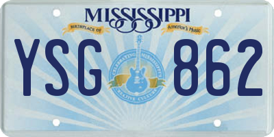 MS license plate YSG862