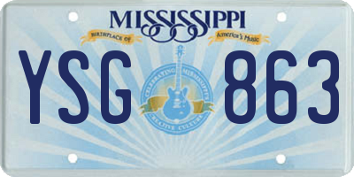 MS license plate YSG863