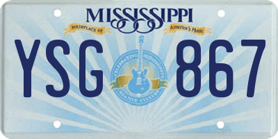 MS license plate YSG867