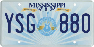 MS license plate YSG880