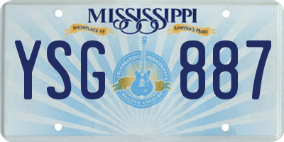 MS license plate YSG887